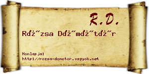 Rózsa Dömötör névjegykártya